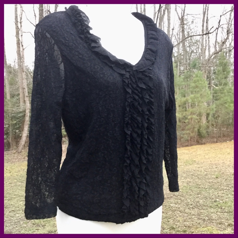 Black Lace Top, sz L
